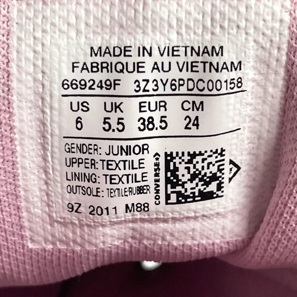 Converse CTAS Hi She's A Star Print Silver Pink Shoes Youth Junior Size 6 Bootie